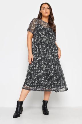 لباس مشکی زنانه ویسکون - پلی استر سایز بزرگ بافتنی کد 805406868