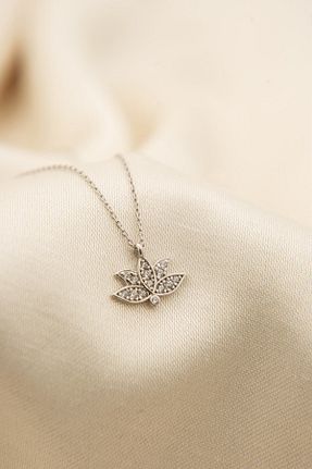 گردنبند نقره نارنجی زنانه 925 عیار Elika Silver - کد 72874189