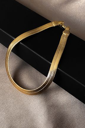 دستبند استیل طلائی زنانه فولاد ( استیل ) کد 812873287