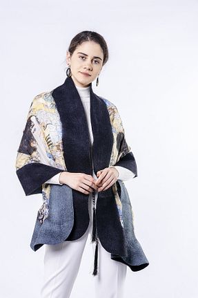 شال سفید زنانه ابریشم Nomads Felt - کد 48168814