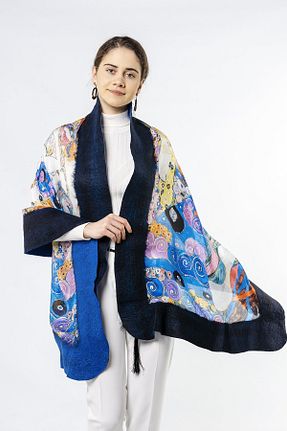 شال آبی زنانه ابریشم Nomads Felt - کد 48245629