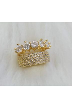 انگشتر استیل (فولاد) طلائی زنانه استیل (فولاد) TAKI TASARIM - کد 48334110
