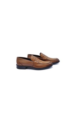 کفش لوفر قهوه ای مردانه چرم طبیعی پاشنه کوتاه ( 4 - 1 cm ) کد 48694177