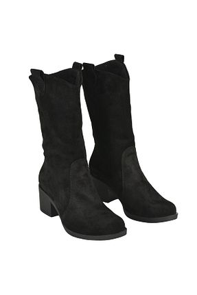 بوت / نیم بوت مشکی زنانه چرم خالص Moosefield - کد 48797789