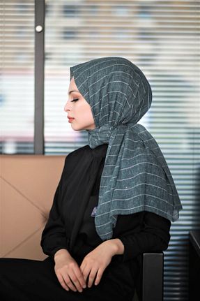 شال آبی زنانه پنبه ای Levidor - کد 53531295