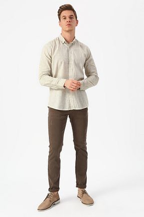 پیراهن بژ مردانه یقه مردانه Fabrika - کد 50605486