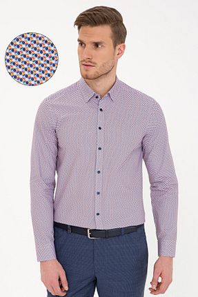 پیراهن بنفش مردانه اسلیم فیت Pierre Cardin - کد 108138677