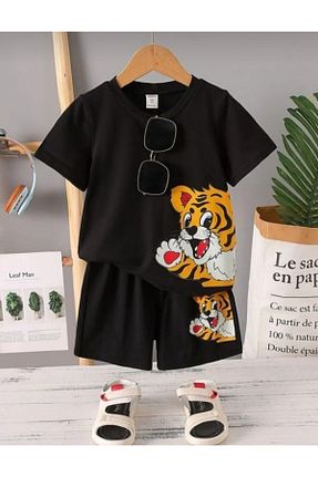 ست بالاتنه و پائین تنه مشکی بچه گانه جین ENSE - کد 812921941
