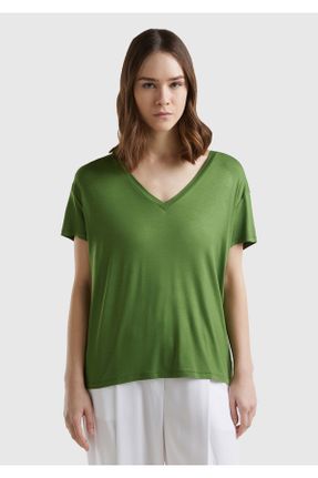 تی شرت سبز زنانه رگولار تکی کد 813286779