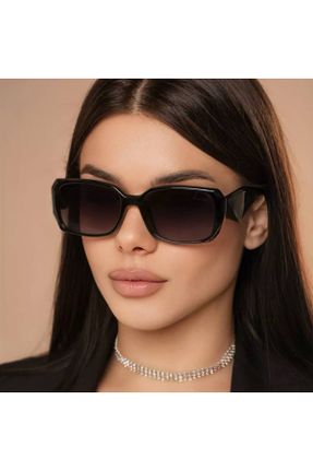 عینک آفتابی مشکی زنانه 48 UV400 آستات مات کد 808121086