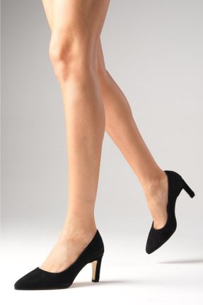 کفش پاشنه بلند کلاسیک مشکی زنانه جیر پاشنه نازک پاشنه متوسط ( 5 - 9 cm ) کد 72347184