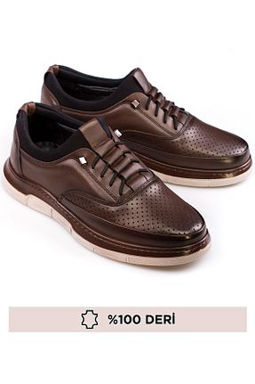 کفش کلاسیک قهوه ای مردانه چرم خالص depderi - کد 813078200