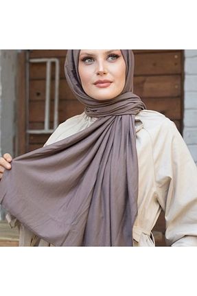 شال قهوه ای زنانه پنبه پلی استر penye - کد 796420528