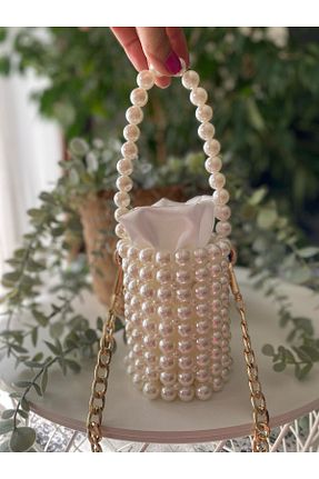 کیف مجلسی بژ زنانه پارچه ای AREV BAGS - کد 813206202