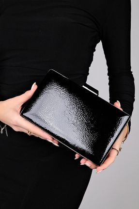 کیف مجلسی مشکی زنانه چرم لاکی luvishoes - کد 813250708