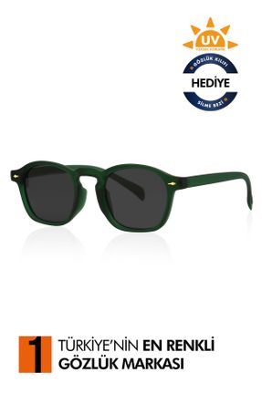 عینک آفتابی سبز زنانه 48 UV400 سایه روشن هندسی کد 808494000