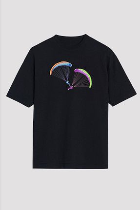 تیشرت مشکی زنانه گشاد ZOKAWEAR - کد 672847414