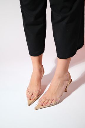 کفش پاشنه بلند کلاسیک بژ زنانه چرم مصنوعی پاشنه نازک پاشنه متوسط ( 5 - 9 cm ) کد 813330687