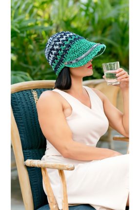 کلاه سبز زنانه حصیری کد 812920175