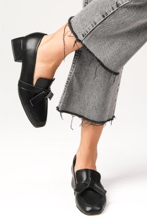 کفش پاشنه بلند کلاسیک مشکی زنانه چرم مصنوعی پاشنه ضخیم پاشنه کوتاه ( 4 - 1 cm ) کد 750040548