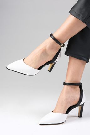 کفش پاشنه بلند کلاسیک سفید زنانه پاشنه نازک پاشنه متوسط ( 5 - 9 cm ) چرم لاکی کد 43449189