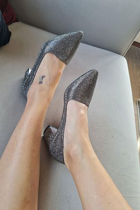کفش مجلسی طلائی زنانه پاشنه ضخیم Topukla Footwear - کد 813023571