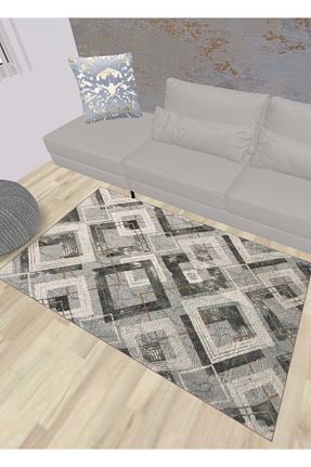 فرش طوسی زیره ضد لغزش Merinos Halı - کد 813043393