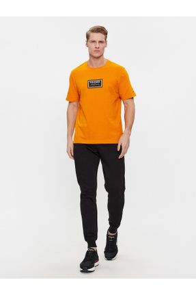 تی شرت نارنجی مردانه رگولار یقه گرد پنبه (نخی) تکی کد 813089654