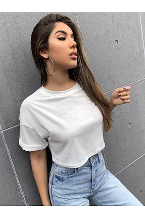 تیشرت سفید زنانه اورسایز WOODROFFE - کد 813243927