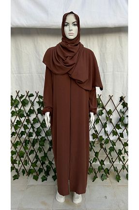 لباس حجاب قهوه ای زنانه رگولار GİZGİYİM - کد 807374002