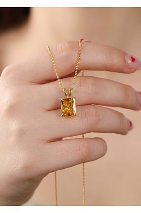 گردنبند نقره نارنجی زنانه 925 عیار LİNOVE JEWELLERY - کد 812694924