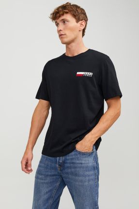 تی شرت مشکی مردانه رگولار یقه گرد تکی بیسیک کد 813005322