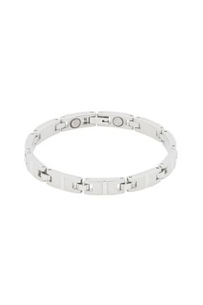 دستبند استیل طوسی زنانه فولاد ( استیل ) کد 813042247