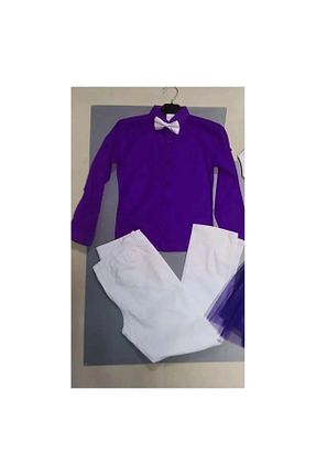 ست بالاتنه و پائین تنه بنفش بچه گانه بافتنی Nacar - کد 813094126