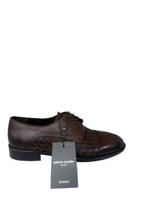 کفش کلاسیک قهوه ای مردانه چرم خالص Pierre Cardin - کد 810612569