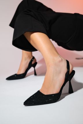 کفش مجلسی مشکی زنانه پاشنه نازک پاشنه متوسط ( 5 - 9 cm ) چرم مصنوعی کد 813262786