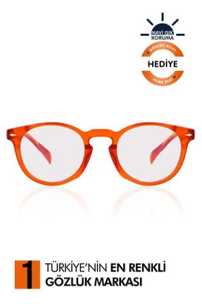 عینک محافظ نور آبی نارنجی زنانه 49 مات UV400 کد 813170568