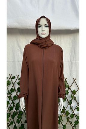 لباس حجاب قهوه ای زنانه رگولار GİZGİYİM - کد 807374002