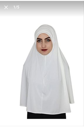 روسری سفید پنبه پلی استر Nilbutik - کد 813339323