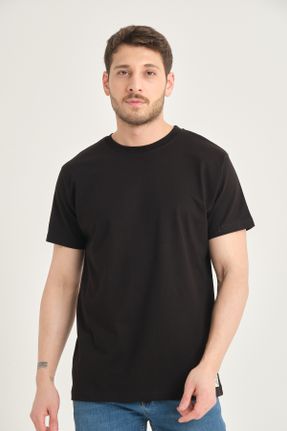 تی شرت طوسی مردانه رگولار یقه گرد 2