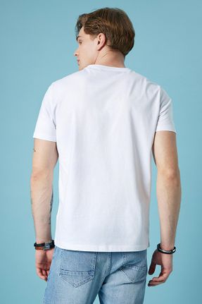 تی شرت سفید مردانه فرم فیت کد 654345080