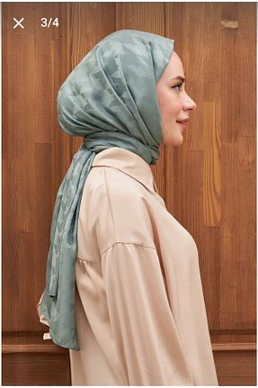 روسری سبز پنبه پلی استر Nilbutik - کد 814043679