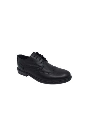 کفش کلاسیک مشکی مردانه چرم طبیعی پاشنه کوتاه ( 4 - 1 cm ) پاشنه ساده کد 813987977