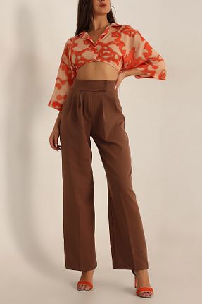شلوار قهوه ای زنانه پلی استر ElitWear - کد 814078843