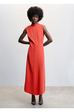 لباس قرمز زنانه بافتنی پلی استر رگولار آستین-بلند کد 473626161