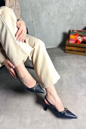 کفش پاشنه بلند کلاسیک مشکی زنانه پاشنه پر پاشنه متوسط ( 5 - 9 cm ) کد 813595298