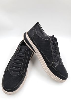 کفش کژوال مشکی مردانه چرم مصنوعی پاشنه کوتاه ( 4 - 1 cm ) پاشنه ساده کد 813426542