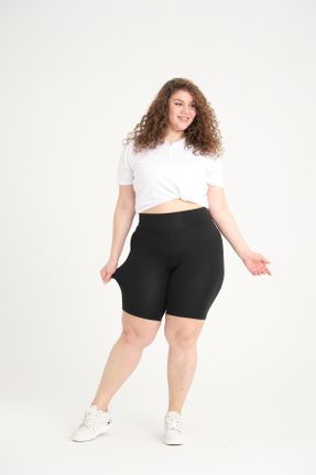 ساق شلواری سایز بزرگ مشکی زنانه بافت پنبه (نخی) فاق بلند کد 814091317