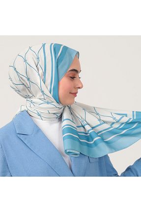 شال آبی زنانه ابریشم ipekistanbul - کد 813531822