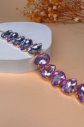دستبند جواهر بنفش زنانه زیرکن Elassin Aksesuar - کد 813565138